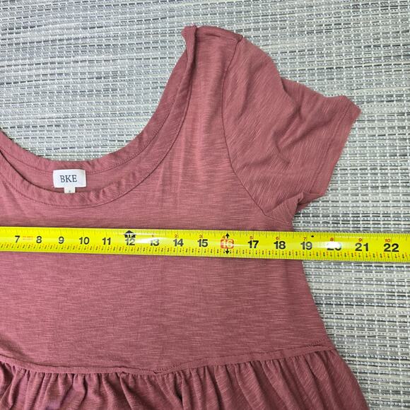 BKE Top Womens Small Tiered Short Sleeve Rayon Bohemian Cottage Flowy Oversized - Picture 6 of 9